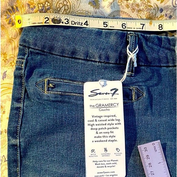 Women’s Size 14 Seven7 High Rise Wide Leg Cropped Jeans - Gauchos - Picture 5 of 9